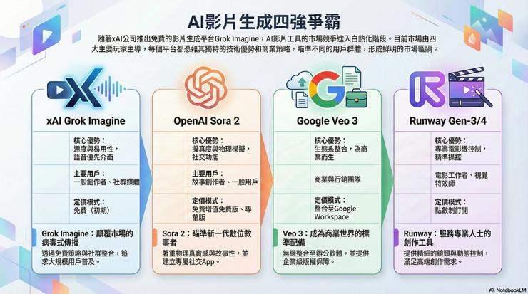 AI影片生成四強爭霸