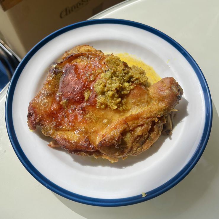 烤完後,這次我有刻意加強皮面的溫度